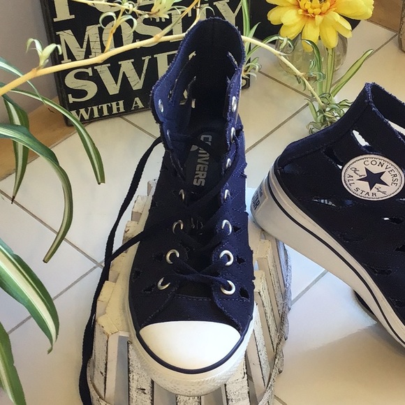 ‘Converse All Star’ Canvas Laser-Cut Hi-Tops - Picture 4 of 8